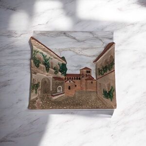 Hand-Painted 3D Village Scene Canvas